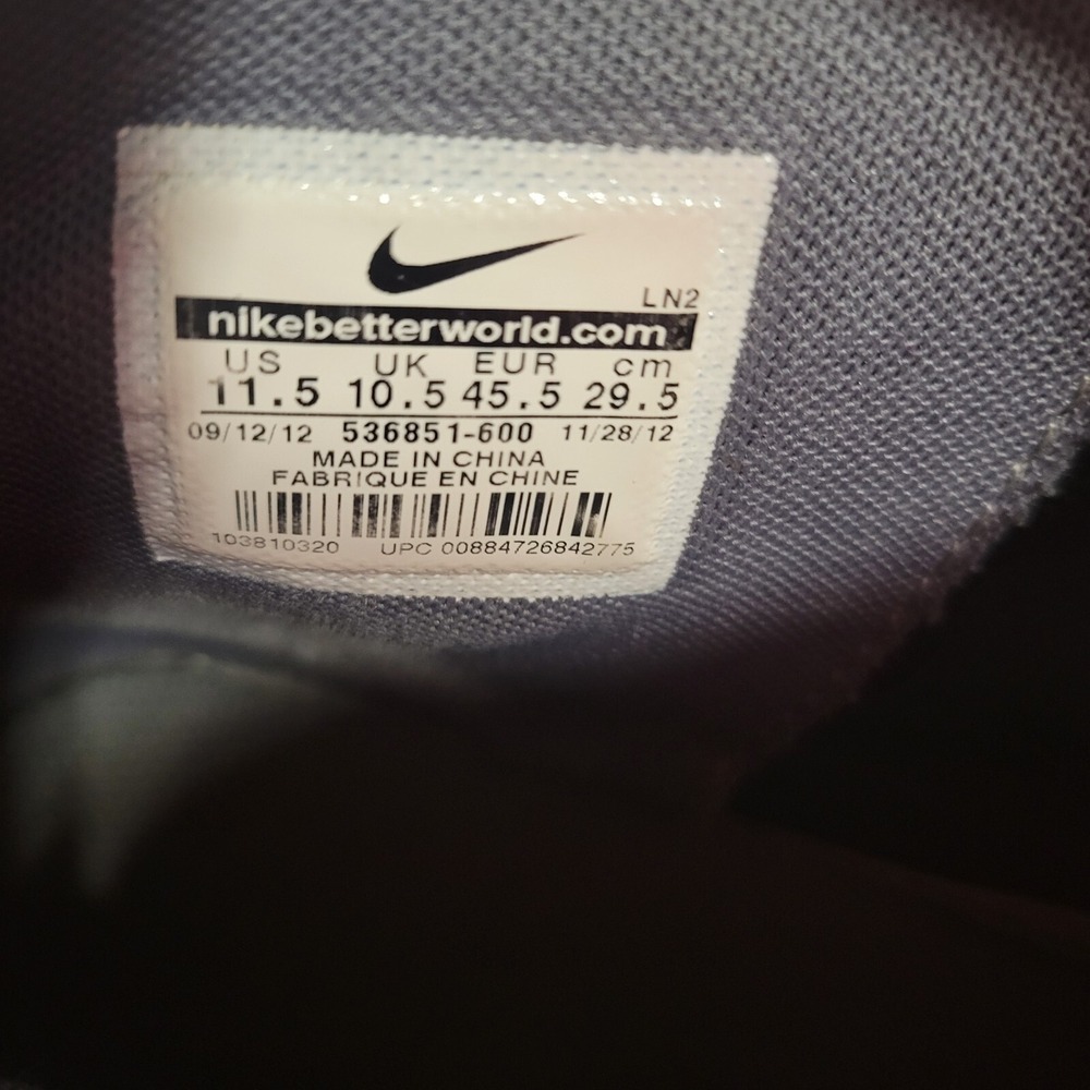 Nike High Top Sneakers Red Charcoal Grey Mesh Athletic Shoes Mens Basketball - Picture 9 of 10